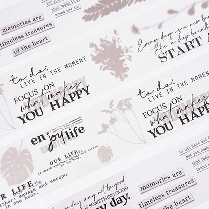 Whole Roll 5cm*5m Enjoy Life PET Tape for journaling, scrapbooking and collage