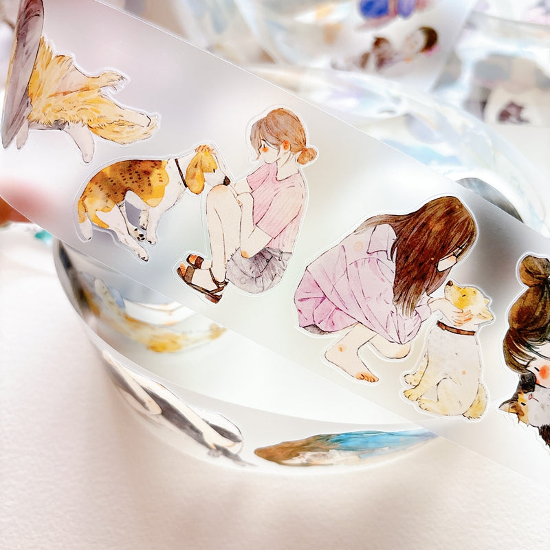 6cm*333cm Pet Companionship Die Cutting Washi/PET/Fog PET Tape
