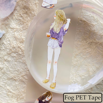 5cm*333cm Little purple Die Cutting Washi/PET/Fog PET Tape