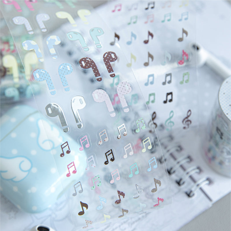 Muanuan Diary Series Die Cutting Silver Stamping PET Tape featuring silver designs for journaling, scrapbooking and collage