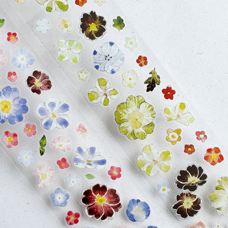 5cm*166cm Little Flower Die Cutting Washi/PET Tape featuring flower designs for journaling, scrapbooking and collage