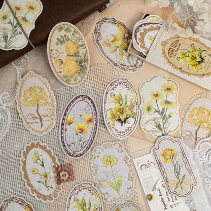 Flower Picking Collection Series Sticker featuring flower designs for journaling, scrapbooking and collage