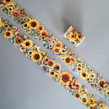 Flowering Season Series PET Tape featuring flower, and sea designs for journaling, scrapbooking and collage