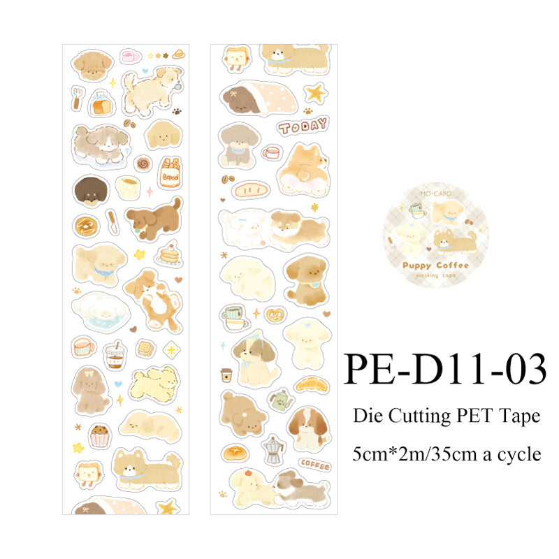 Kitten and puppy business series Die Cutting PET Tape