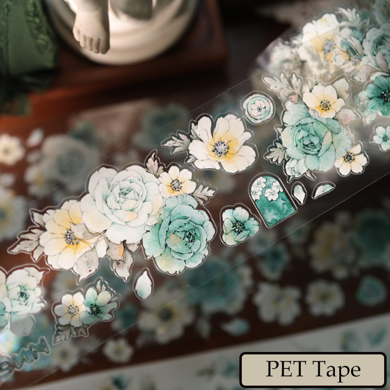 Blue Purple Flower Die-Cutting Washi Tape - Sample 100cm