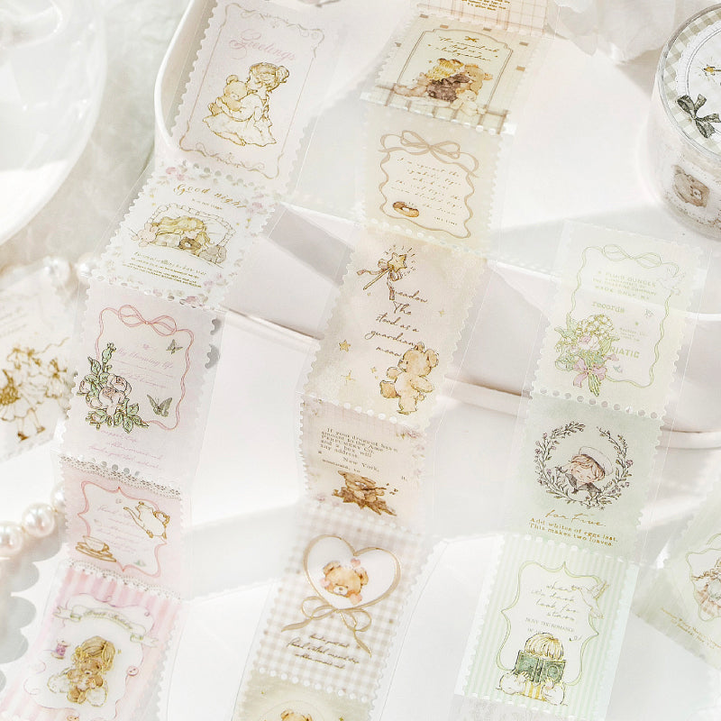 Fairy Tale Town Series Die Cutting Gold Stamping Sulfuric Acid Paper Tape featuring fairy, tale, and old designs for journaling, scrapbooking and collage