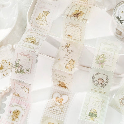 Fairy Tale Town Series Die Cutting Gold Stamping Sulfuric Acid Paper Tape featuring fairy, tale, and old designs for journaling, scrapbooking and collage
