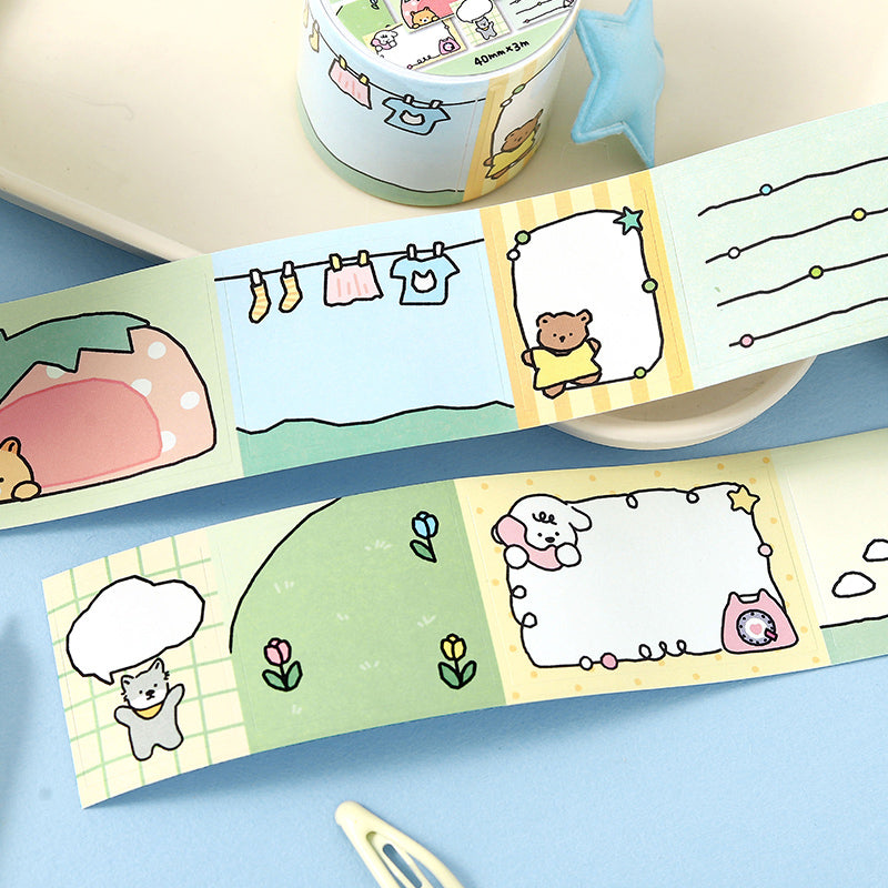 Corner Thoughts Series Die Cutting Writing Paper Tape