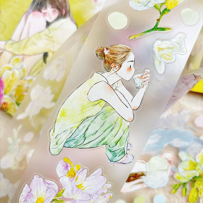 Whole Roll 6cm*5m Appearance Die Cutting Washi/PET/Fog PET Tape for journaling, scrapbooking and collage