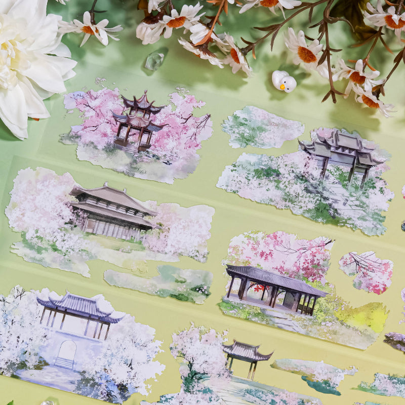 Whole Roll 6.5cm*5m Spring Garden PET Tape featuring garden, and spring designs for journaling, scrapbooking and collage