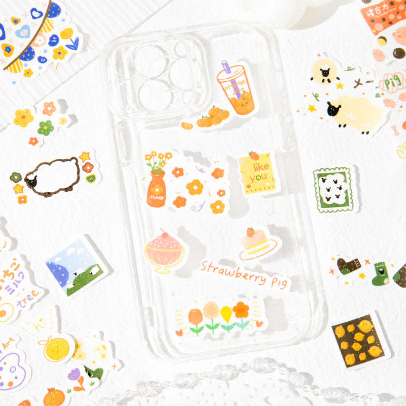 Lamb ranch Series Die Cutting Flash Self-adhesive Tape for journaling, scrapbooking and collage