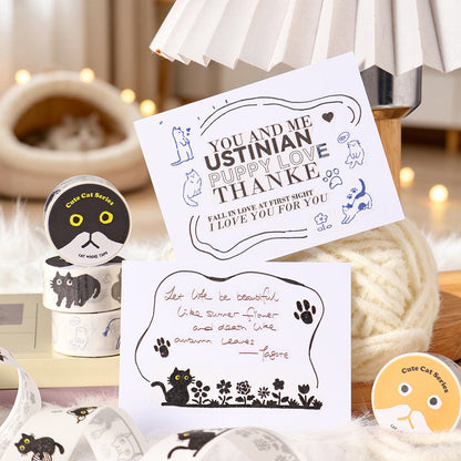 Cute Cat Series Washi Tape featuring cat designs for journaling, scrapbooking and collage