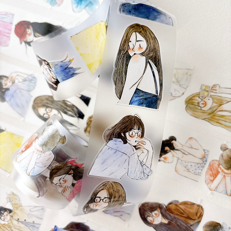 Whole Roll 5cm*5m Little Statue Die Cutting Washi/PET/Fog PET Tape