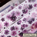 5cm*125cm Smoke Purple Flower Die Cutting Washi/PET/Shell Light Washi/PET Tape