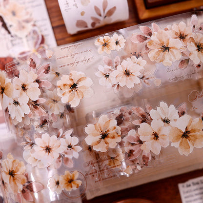 Whole Roll 5.5cm*6m Warm yellow branches Die Cutting Washi/PET Tape for journaling, scrapbooking and collage