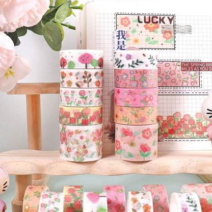 Spring Day Letter Washi Tape Set featuring spring, and letter designs for journaling, scrapbooking and collage