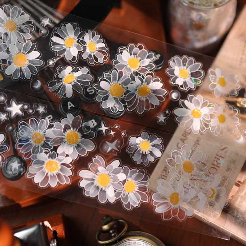 5cm*100cm Air Garden Die Cutting Shell Gold/Shell Silver/Shell Light PET Tape featuring garden, old, and gold designs for journaling, scrapbooking and collage