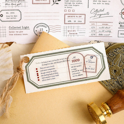 Ink Stains Letter Series PET Tape featuring letter designs for journaling, scrapbooking and collage