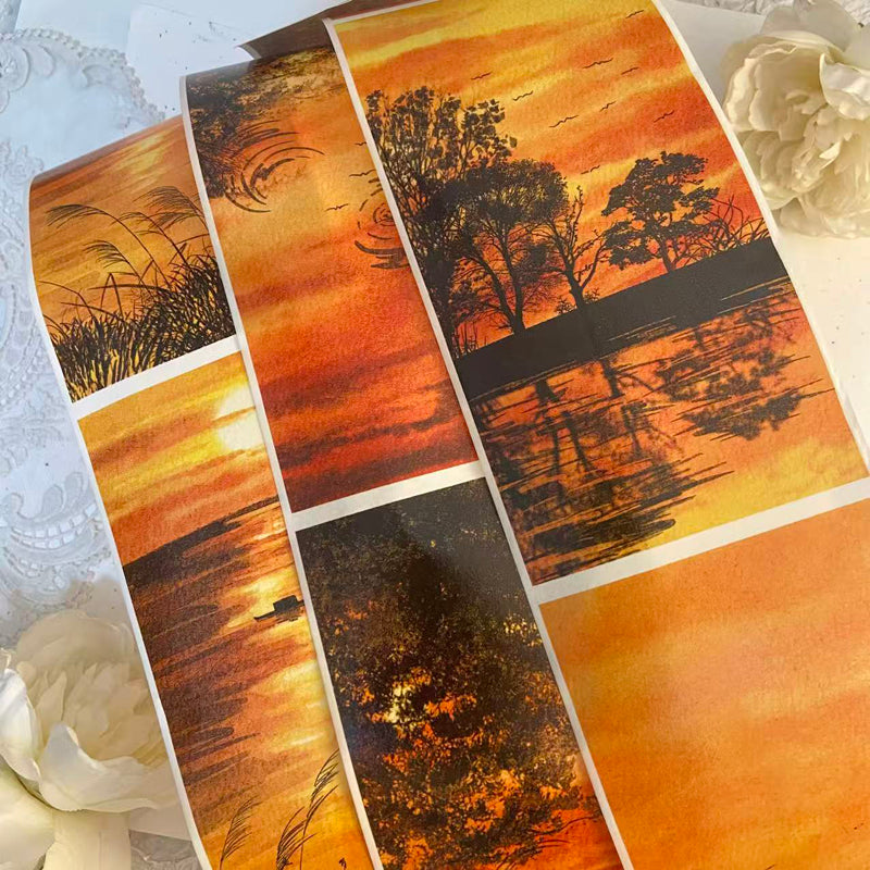 Whole Roll 10cm*6m Evening River Song Washi Tape for journaling, scrapbooking and collage