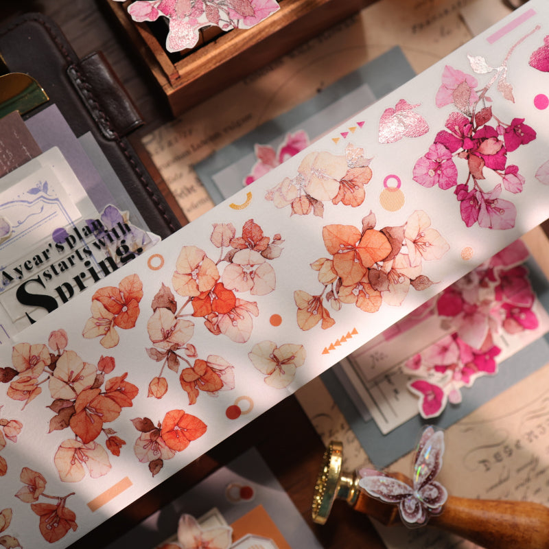 Triangle Flower Fragrance Die-Cutting Washi Tape - Whole Roll 6.5cm×6m