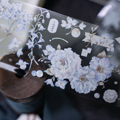 Whole Roll 6cm*6m Yiting Shell Light PET Tape featuring light designs for journaling, scrapbooking and collage