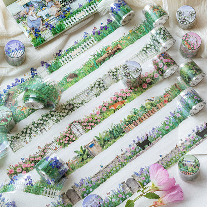Flower Field Series PET Tape featuring flower designs for journaling, scrapbooking and collage