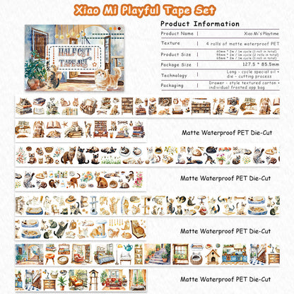 Xiao mi playful Die Cutting Fog PET Tape Set for journaling, scrapbooking and collage