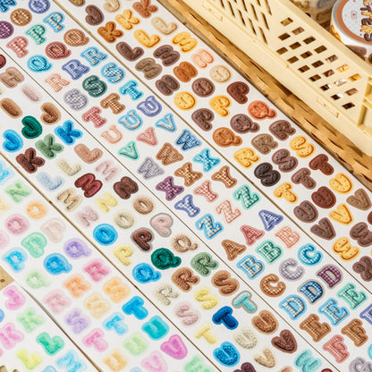 Soft Letters Series Die Cutting PET Tape featuring letter designs for journaling, scrapbooking and collage