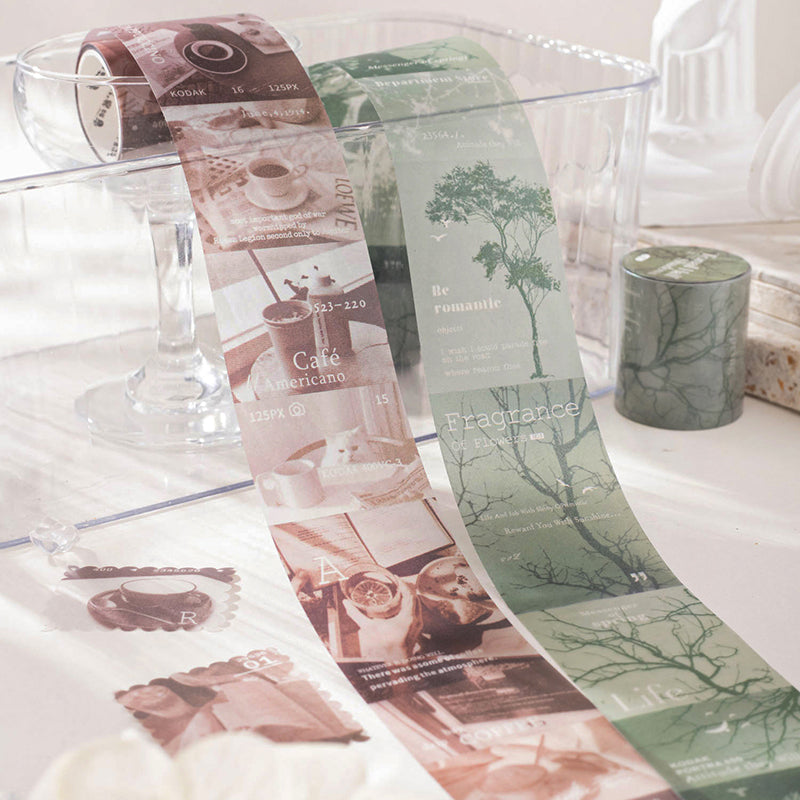 Halftone Light Shadow Series Sulfuric Acid Paper Tape featuring shadow, and light designs for journaling, scrapbooking and collage