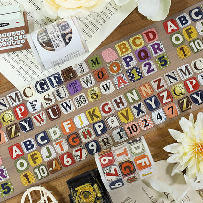 Alphabet Land Die Cutting Fog PET Tape for journaling, scrapbooking and collage