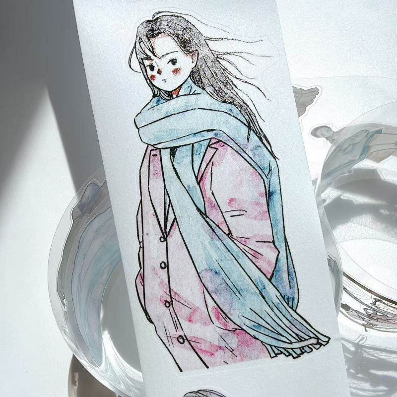 5cm*333cm Spring Wind Die Cutting Washi/PET/Fog PET Tape featuring spring, and wind designs for journaling, scrapbooking and collage