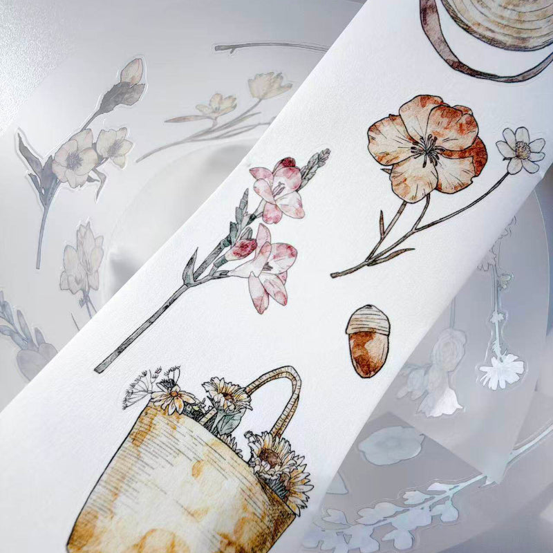 Whole Roll 6cm*10m Small Things Notes Die Cutting Washi/PET/Fog PET Tape for journaling, scrapbooking and collage