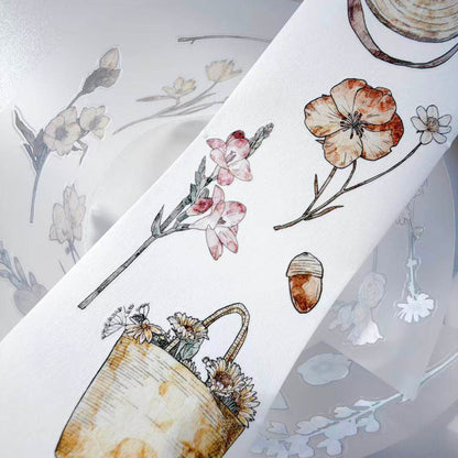 Whole Roll 6cm*10m Small Things Notes Die Cutting Washi/PET/Fog PET Tape for journaling, scrapbooking and collage