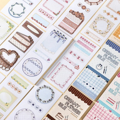 Creamy Flower Isle Die-Cut Sticker Book