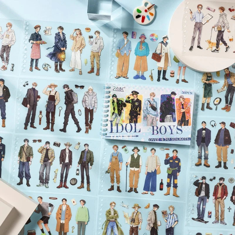 Flower Boy Character Sticker Book