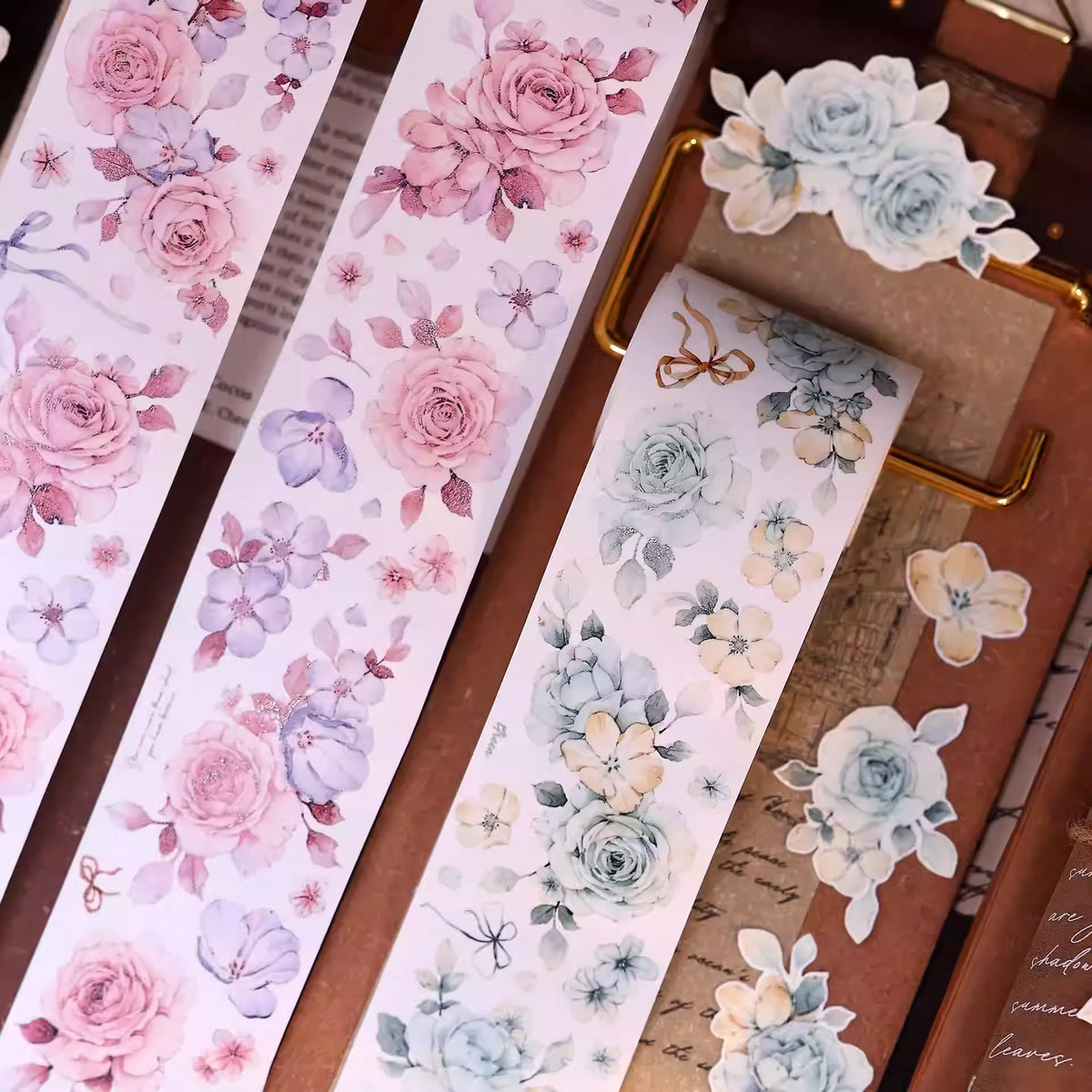 Mint Green Vintage Floral PET & Washi Tape
