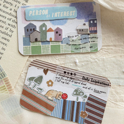 BasicHandcraft Series Washi Paper Long Strip Sticker Book