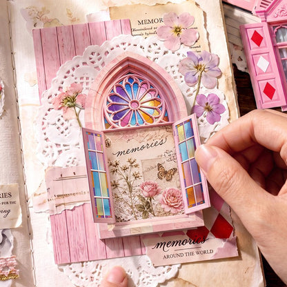 Door and Window Dream Series Retro Door and Window Sticker Pack featuring dream, retro, and wind designs for journaling, scrapbooking and collage
