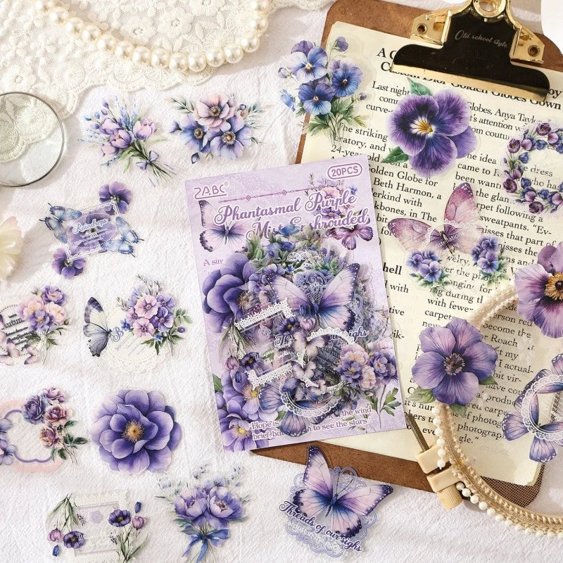 Vintage Floral Sticker Set – 20 Pieces