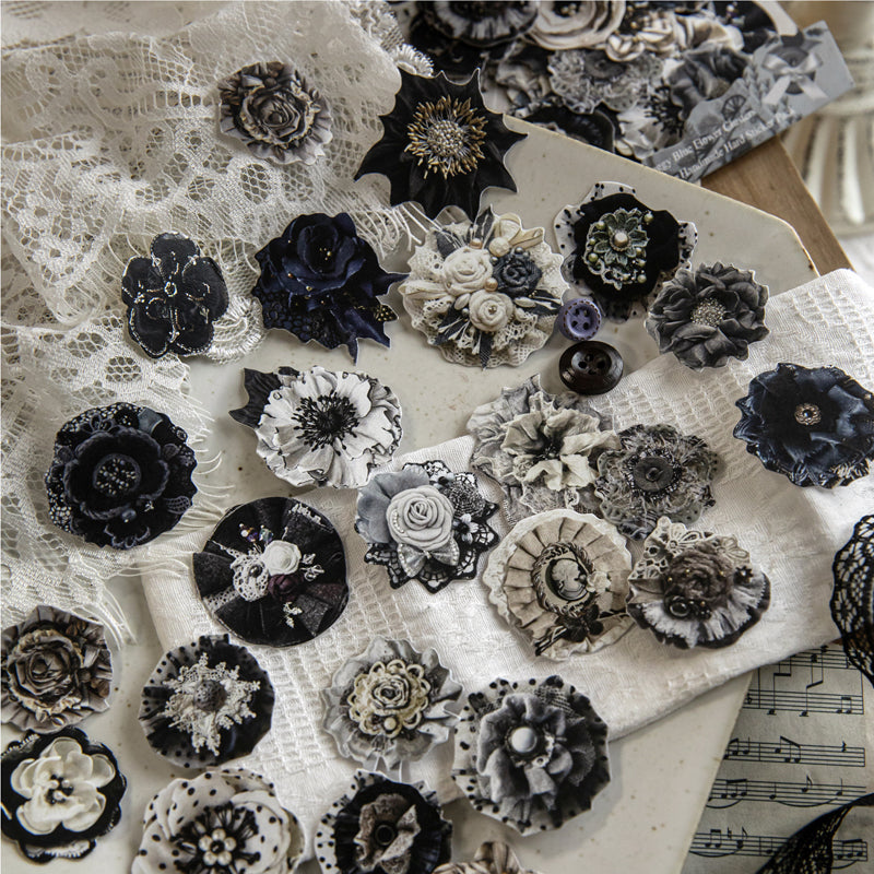 Handmade Beaded Flower Series Sticker featuring flower designs for journaling, scrapbooking and collage