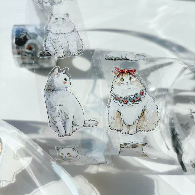 Whole Roll 3.5cm*10m kitty Die Cutting Washi/PET/Fog PET Tape for journaling, scrapbooking and collage