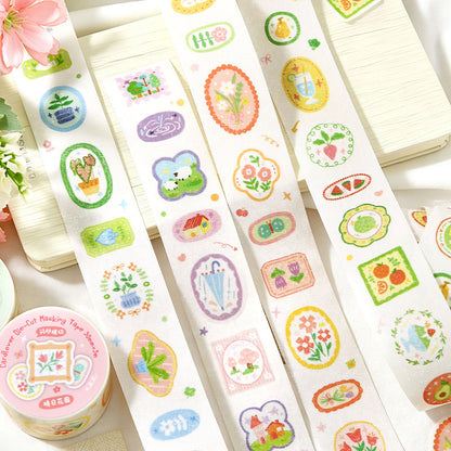 Plant Diary Notes Series Die Cutting Flash Washi Tape for journaling, scrapbooking and collage