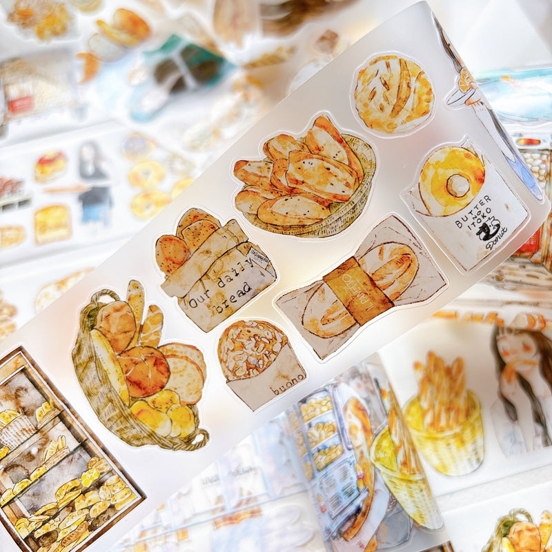 6cm*166cm Bread Girl Die Cutting Washi/PET/Fog PET Tape