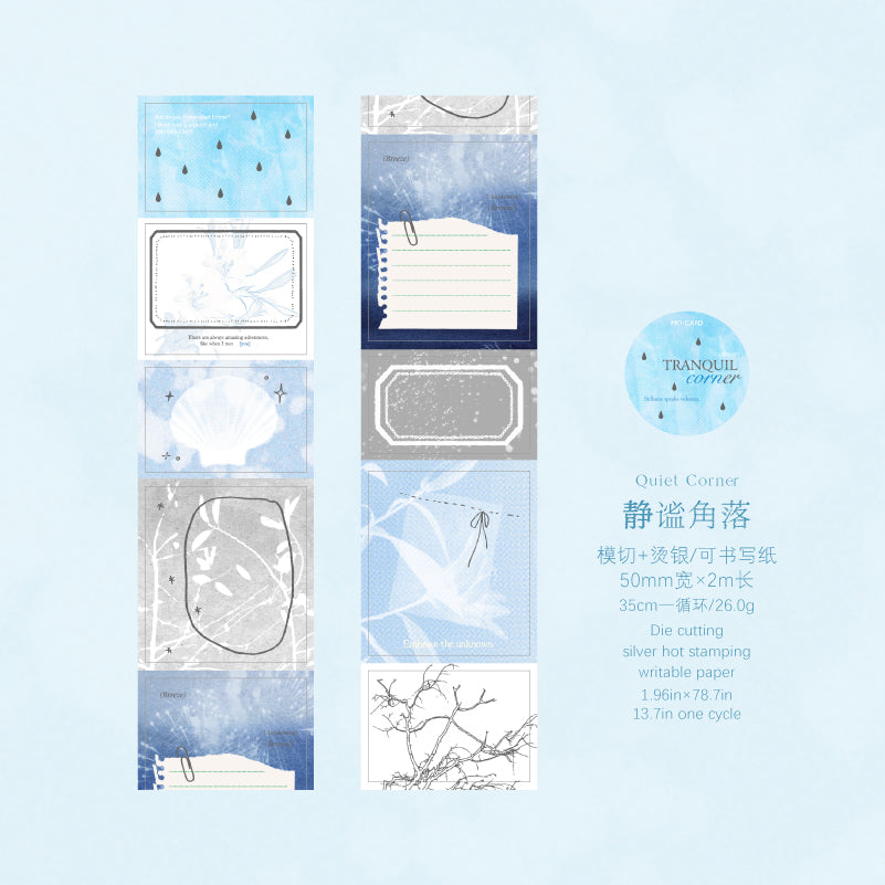 Inspiration Notes Series Die Cutting Silver Stamping Writing Paper Tape