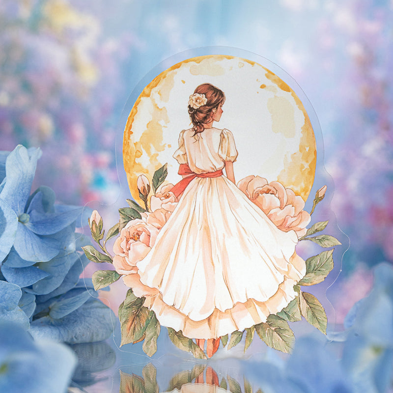 Embracing the beauty of flowers Sticker
