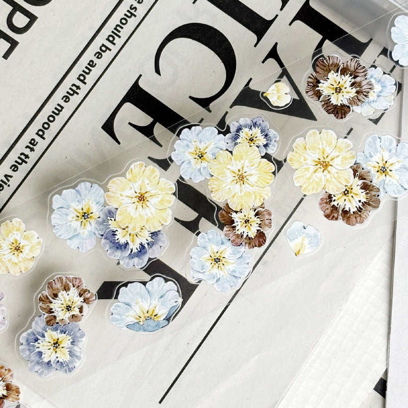 5cm*100cm Fairy Primrose Die Cutting Washi/PET/Flash Sand Synthetic Paper Tape featuring rose, and fairy designs for journaling, scrapbooking and collage