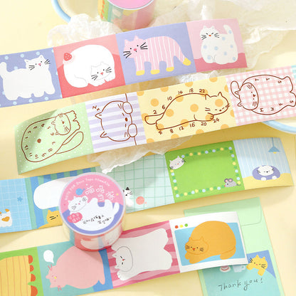 Flat Cat Diary Series Die Cutting Writing Paper Tape