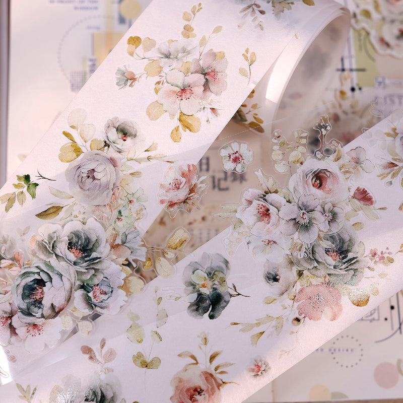 5.5cm*120cm Mountain Mist Die Cutting Washi/PET Tape for journaling, scrapbooking and collage