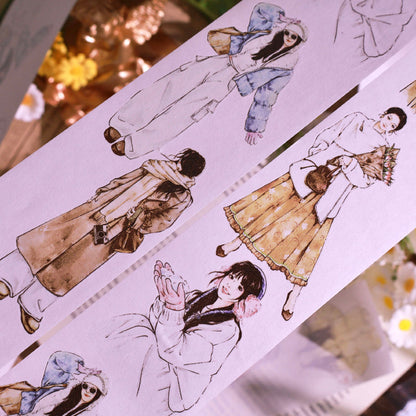 5.5cm*100cm Winter Love Song Die Cutting Washi/PET Tape for journaling, scrapbooking and collage