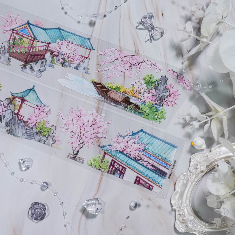 Whole Roll 6.5cm*5m Spring Lush PET Tape featuring spring designs for journaling, scrapbooking and collage